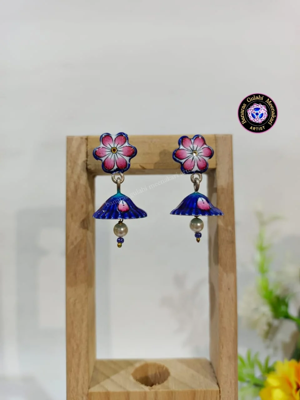 Gulabi Meenakari Jhumi Small